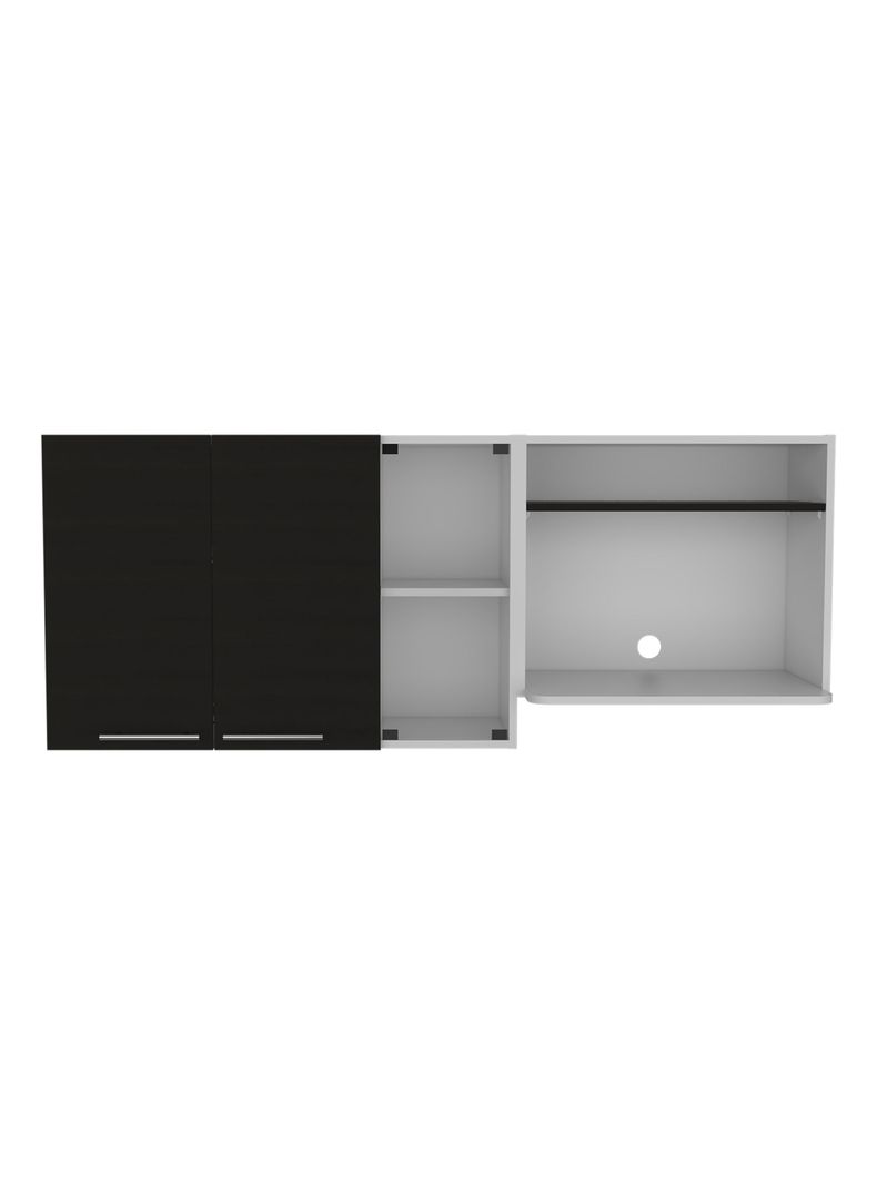 Mueble de Cocina Mural Gina 60.2x150x40 cm Blanco y Wengue