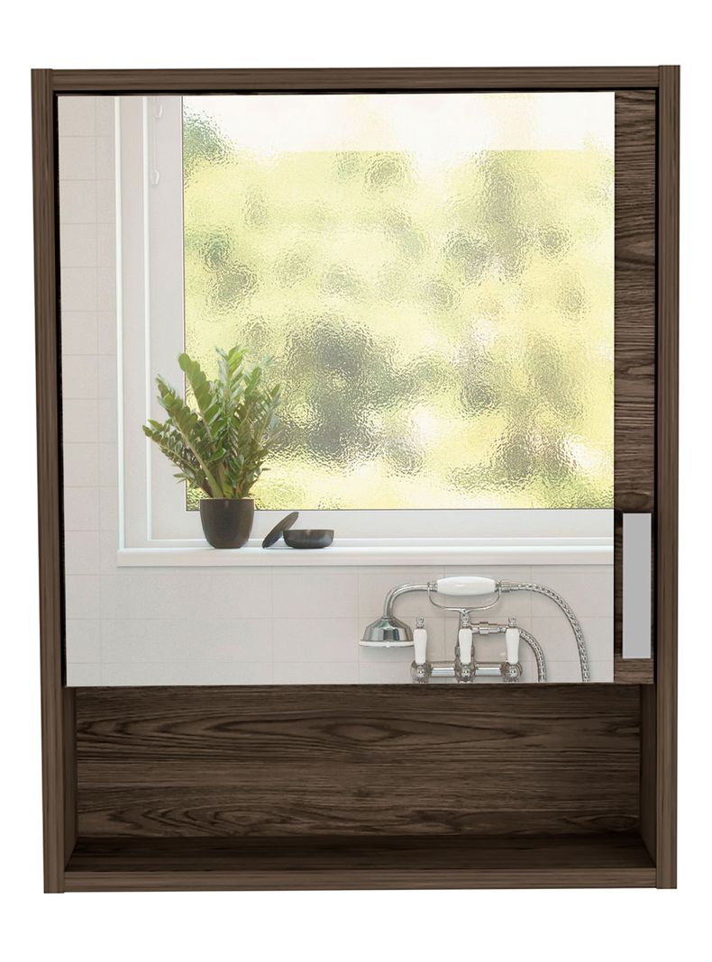 Botiquin para Bano Eco 60x46.5x13.6 cm Milan con Espejo Cafe Oscuro