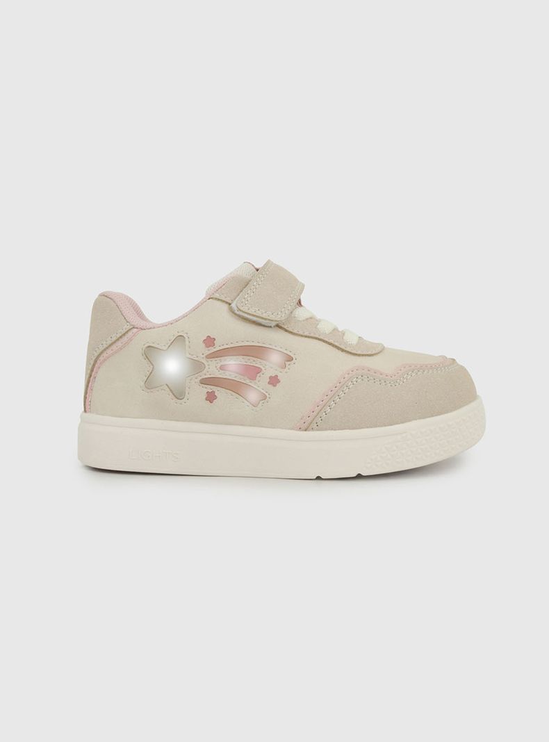 Zapatilla Urbana Estrella Luz Niña Velcro Elástico T.21-27