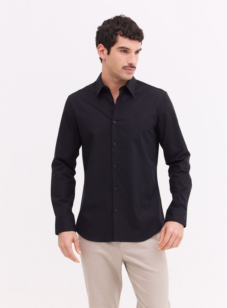Camisa Clásica Casual Unicolor