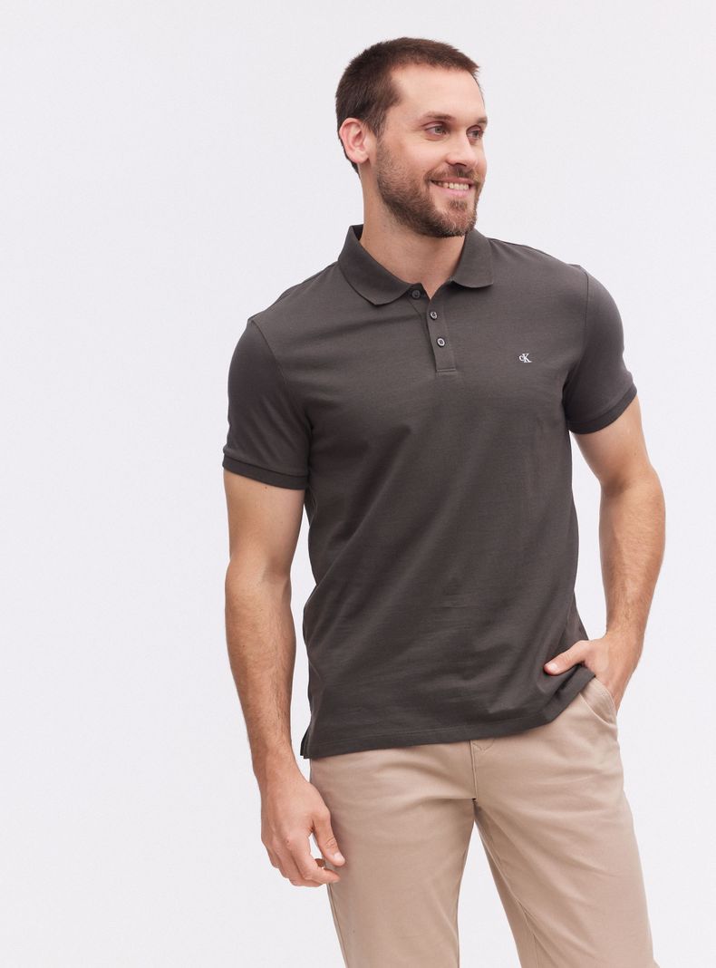 Polera Cuello Polo Manga Corta Logo Bordado