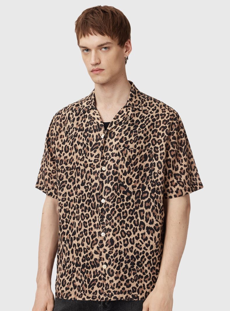 Camisa Leopardo Lino