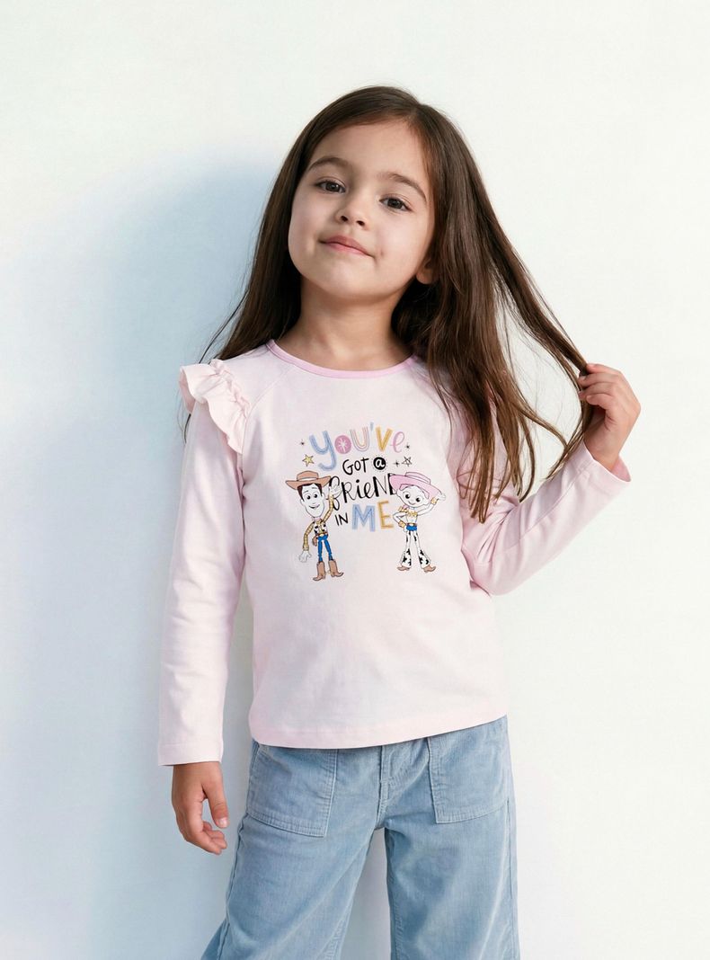 Polera Estampado Toy Story Pixar Rosado Algodón