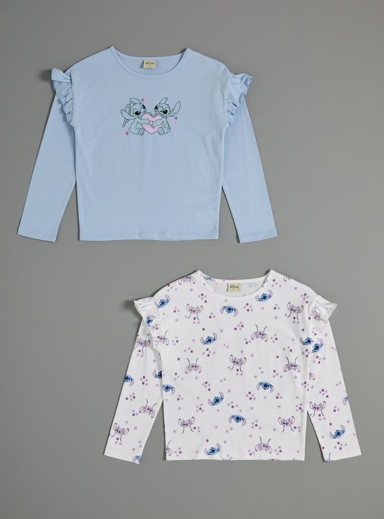 Pack de 2 Poleras Estampado Stitch Algodón