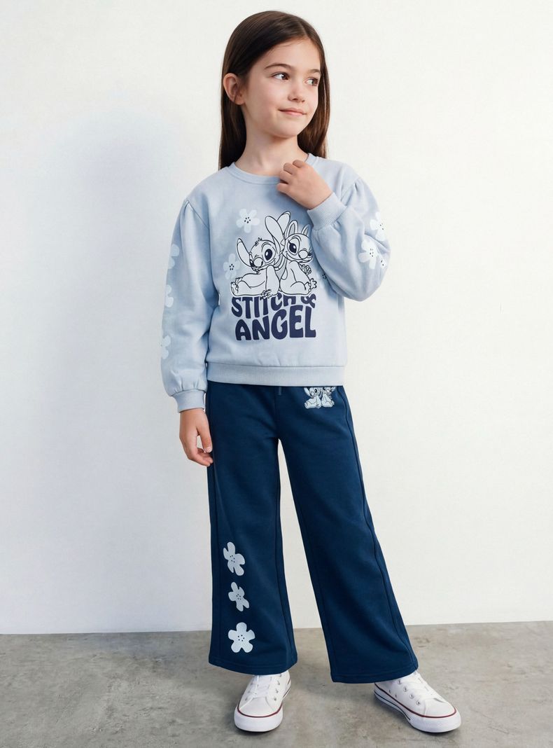 DISNEY PANTALÓN WIDE LEG ESTAMPADO STITCH ALGODÓN