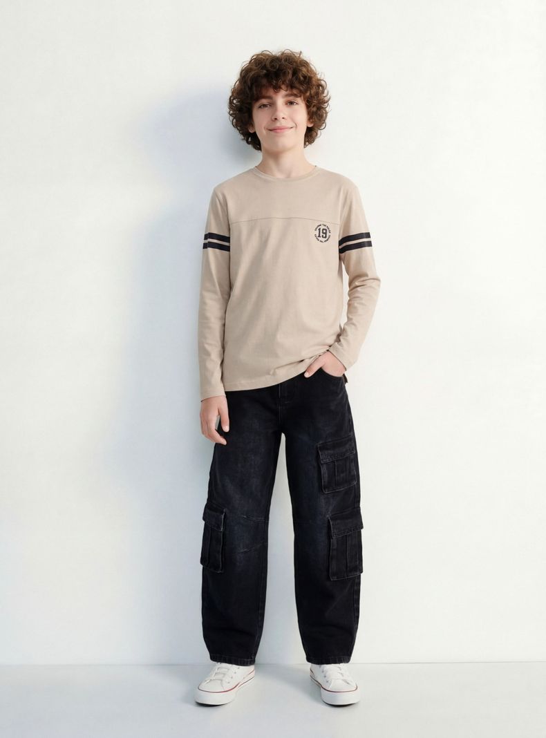 Jeans Cargo Lavado Niño