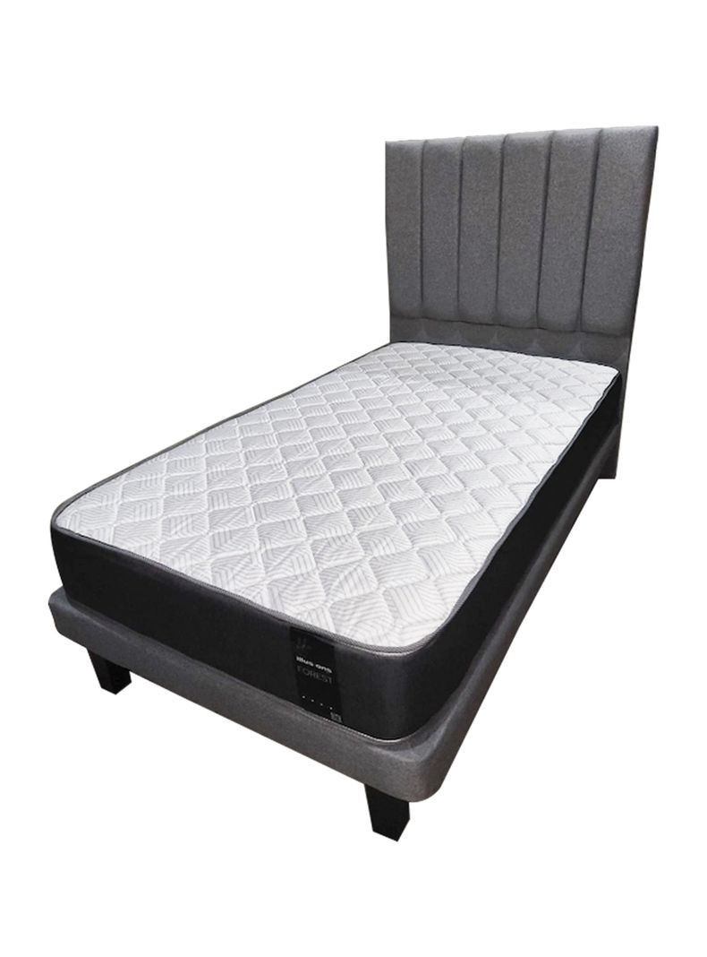 Cama Europea Forest Base Normal 1.5 Plazas Gris