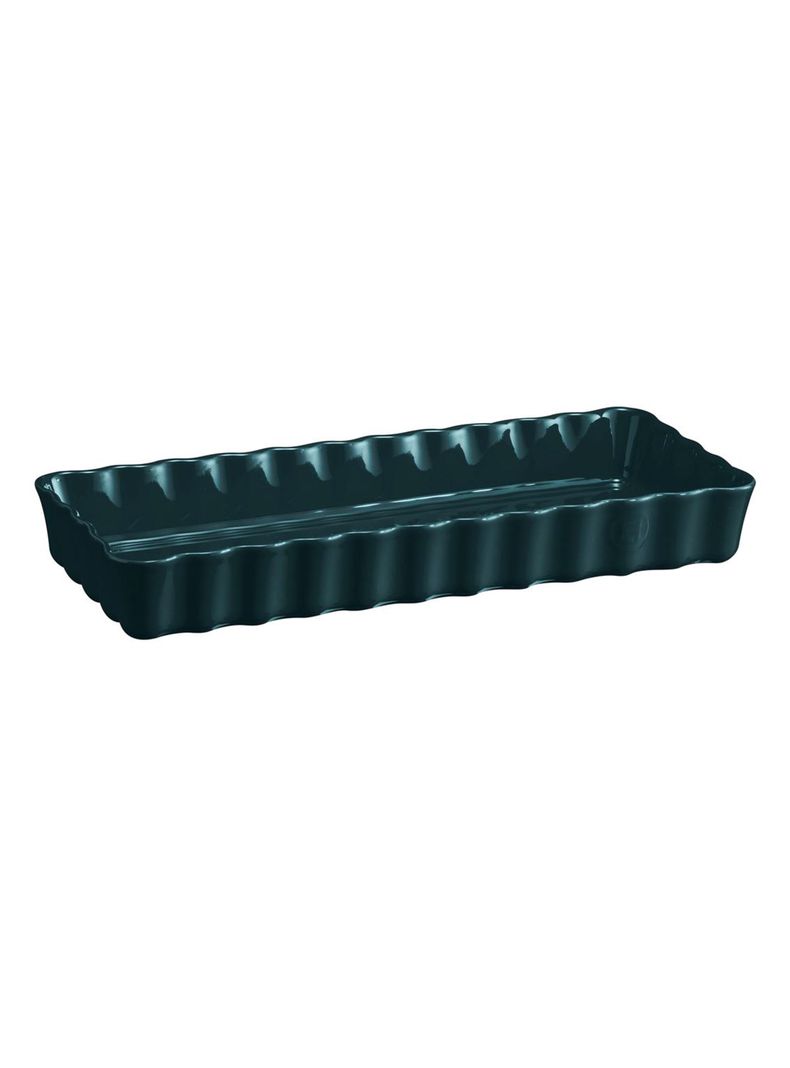 Fuente Tarta Rectangular Estrecha Azul Ceramica 15x36.5 cm
