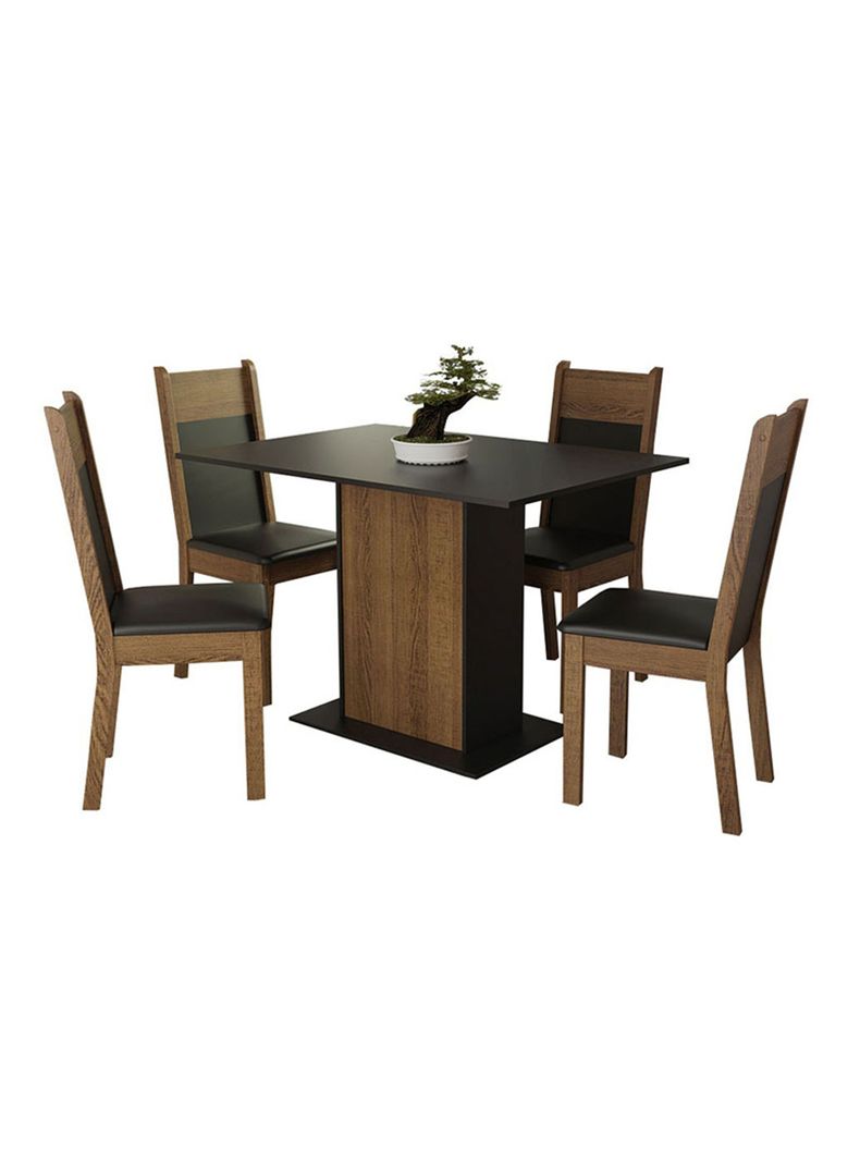 Juego de Comedor Elia Nelly + 4 Sillas Negro