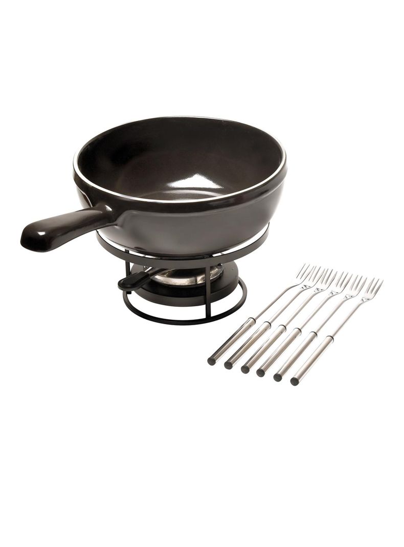 Fuente de Horno Fondue de Queso Gris Oscuro Ceramica 24.5 cm
