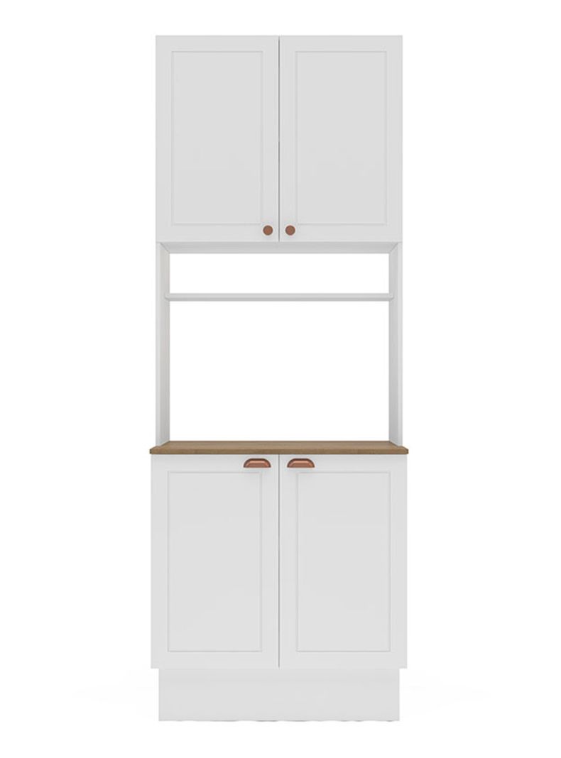 Mueble Despensa de Cocina Perola 4 Puertas Blanco/Cafe