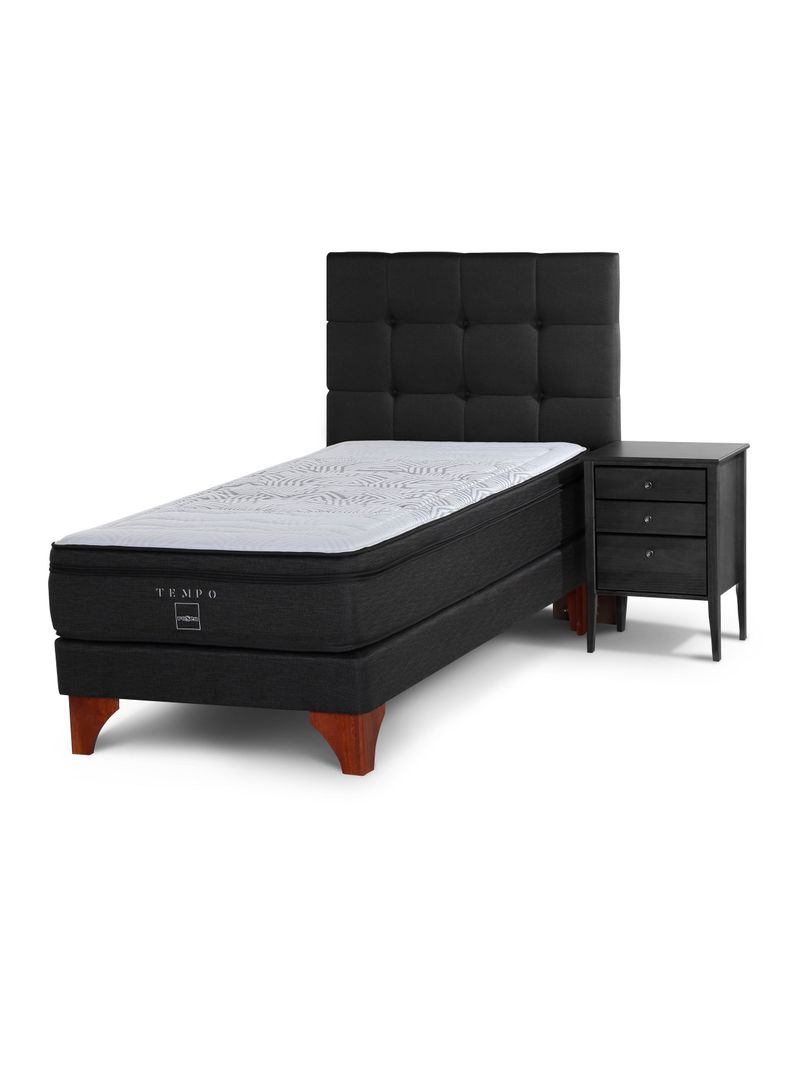Cama Europea Base Normal Tempo 1.05x2.00 Issey Grafito