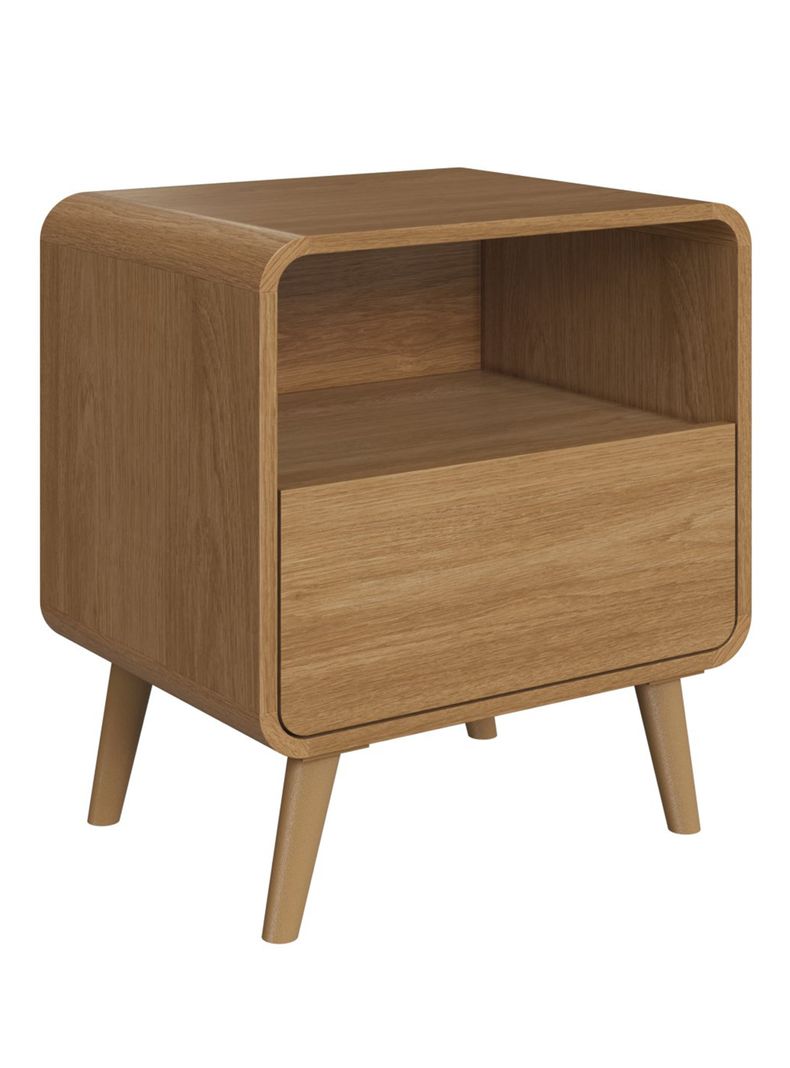 Velador Retro Cajón Roble Oscuro