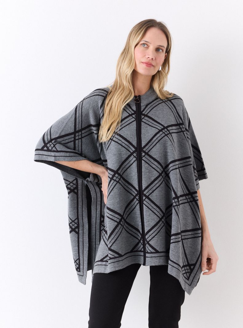 Chaleco Poncho con Cierre Frontal