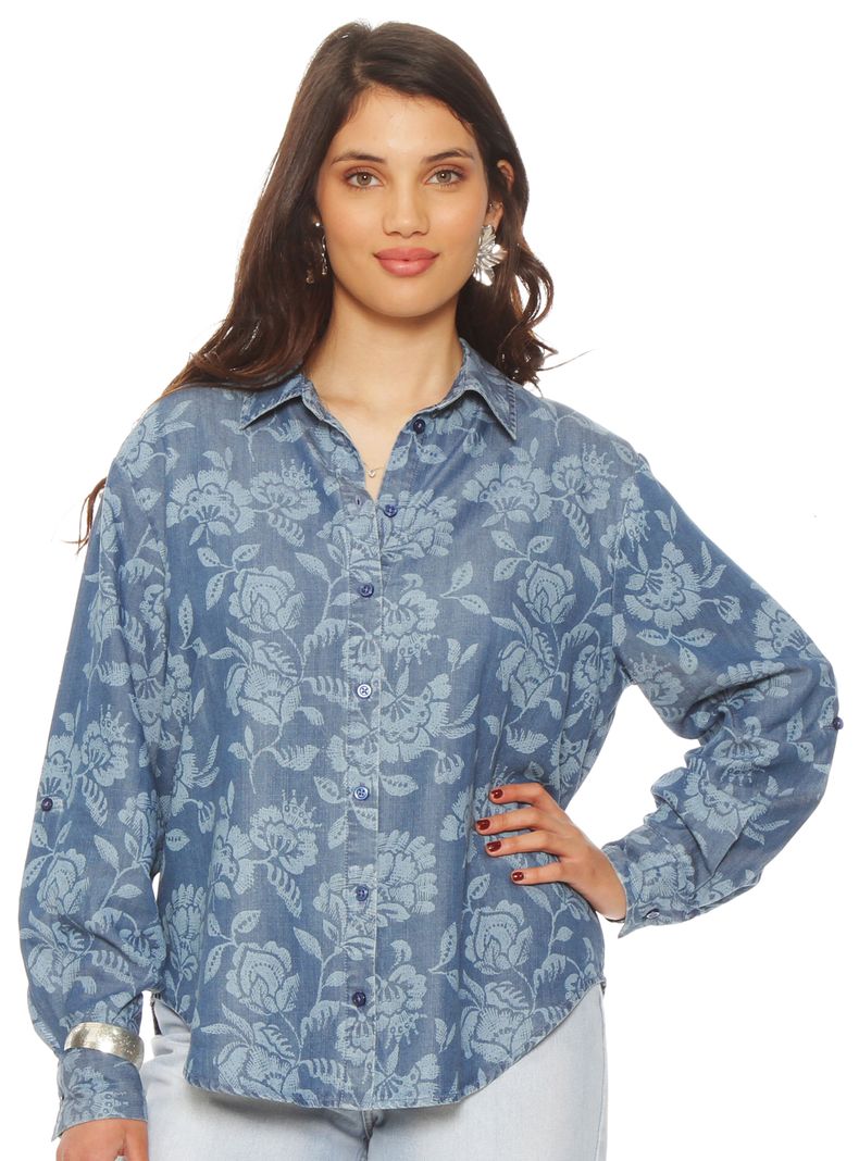 Blusa Manga Larga Lyocell Estampado
