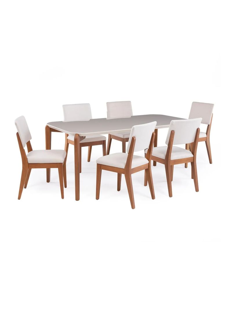 Juego de Comedor Donatella 1.8 - 6 Sillas Ella Natural