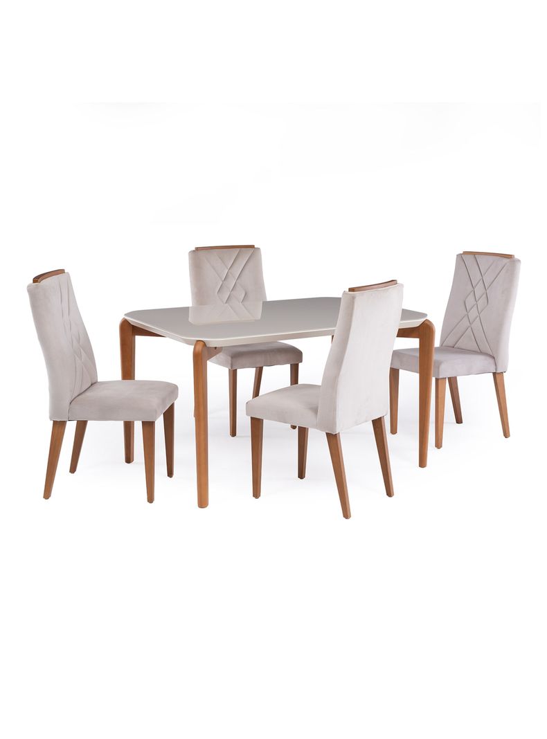 Juego de Comedor Donatella 1.35 - 4 Sillas Megan Natural