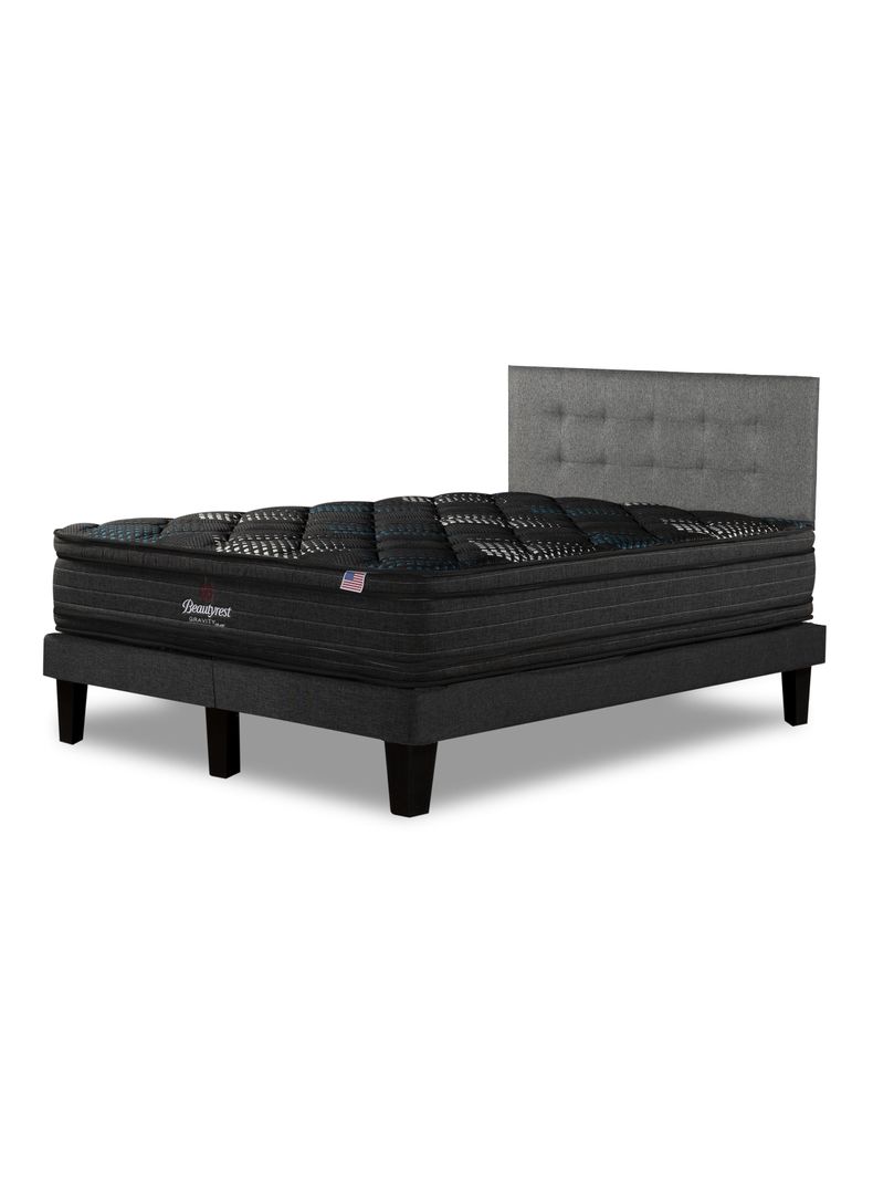 Cama Europea Gravity Dual 2 Plazas Base Dividida Respaldo Urban Gris