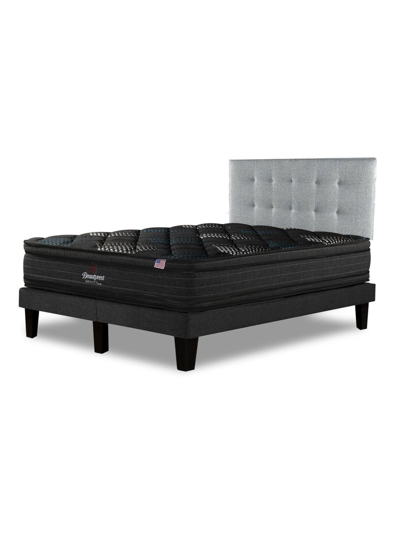 Cama Europea Gravity Dual 2 Plazas Base Dividida Respaldo Urban Plata