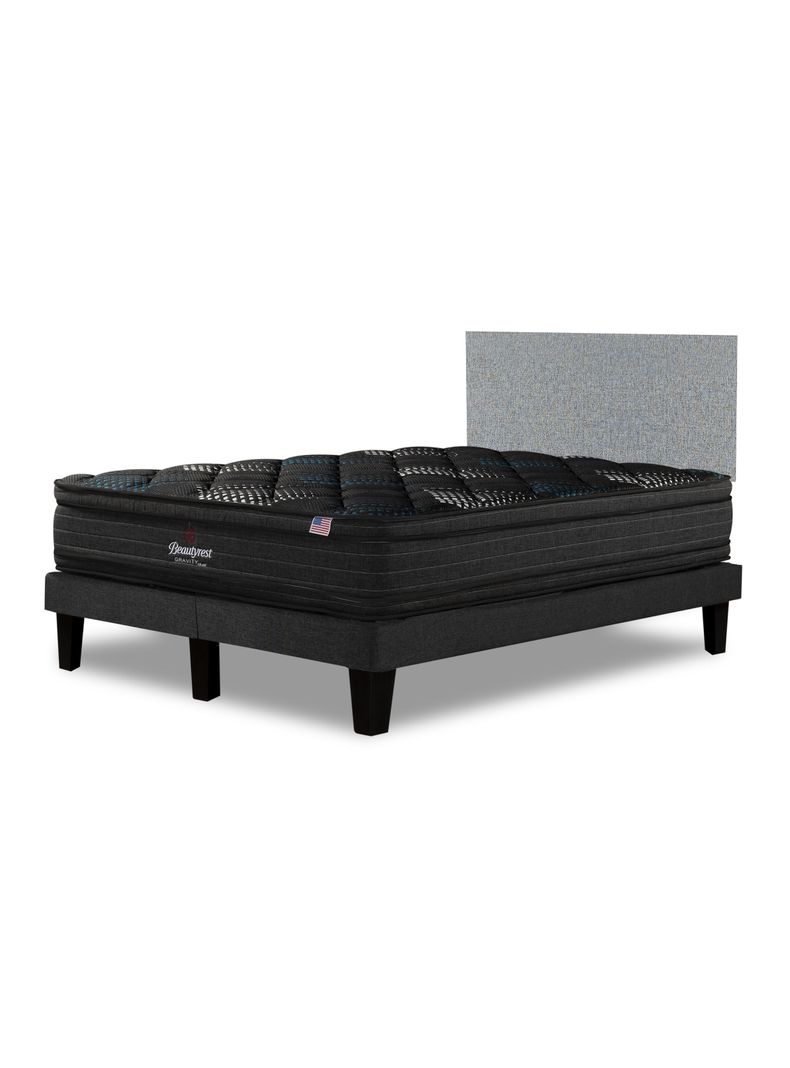 Cama Europea Gravity Dual 2 Plazas Base Dividida Respaldo Praga Plata