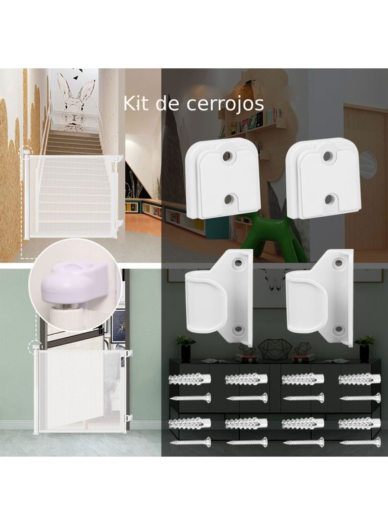 Reja Infantil Retractil 140 cm Blanca-1