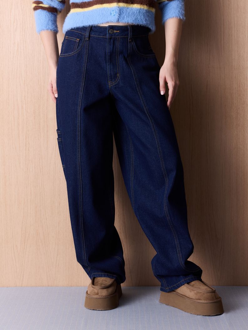 Jeans con Costuras Delanteras