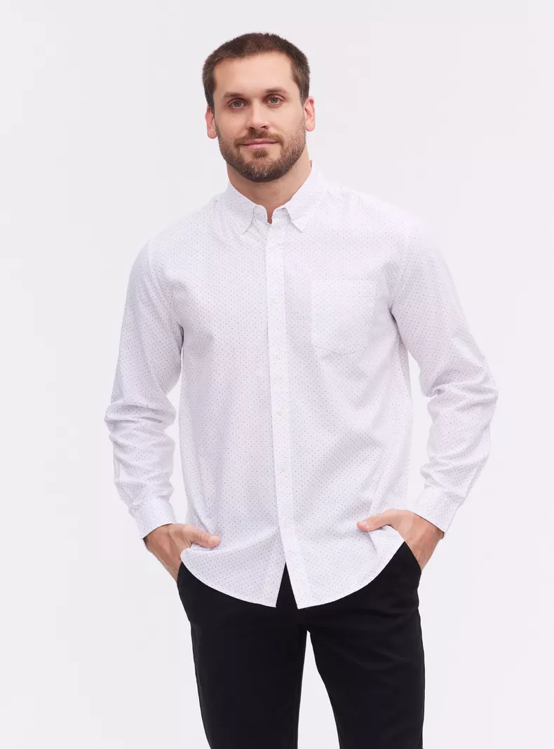 Camisa Mini Print Semi Oxford