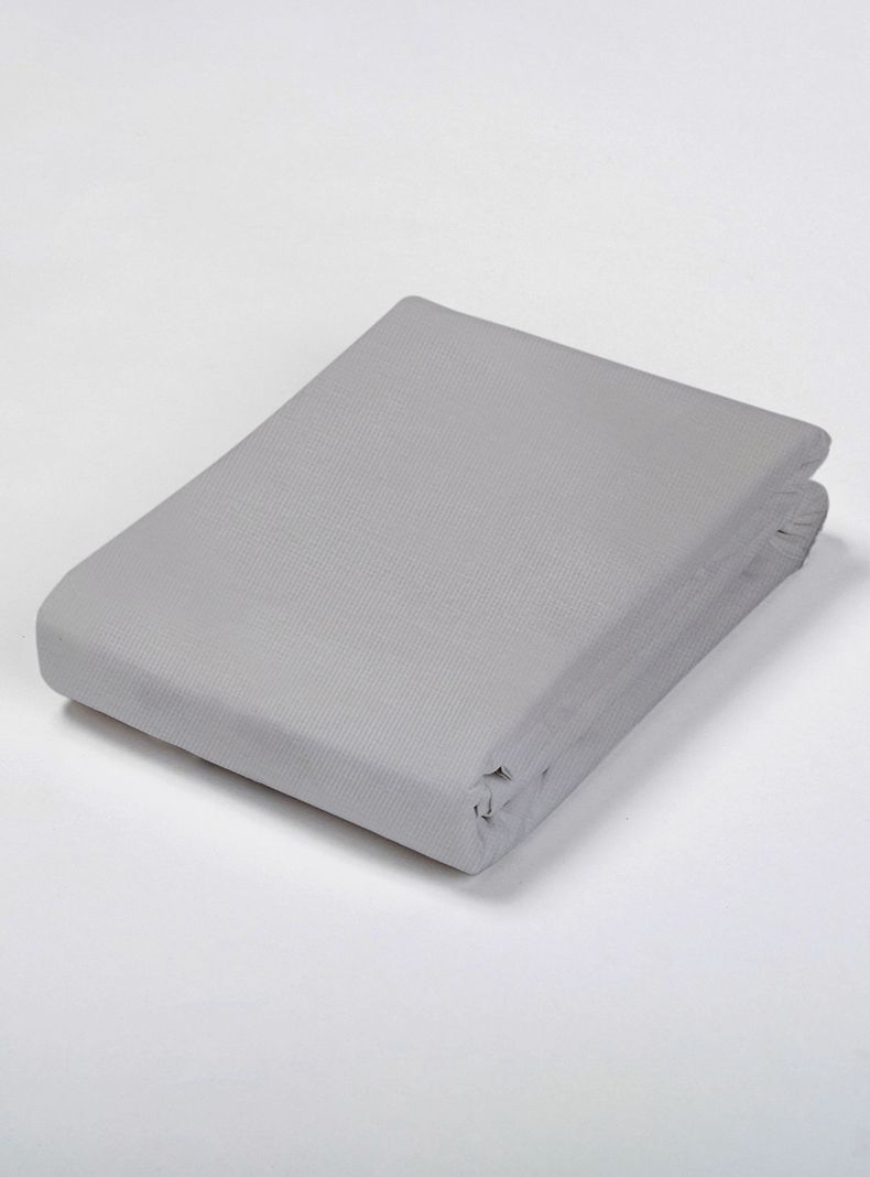 Cubre Plumón Básico Reversible Piqué Gris 1.5 Plazas