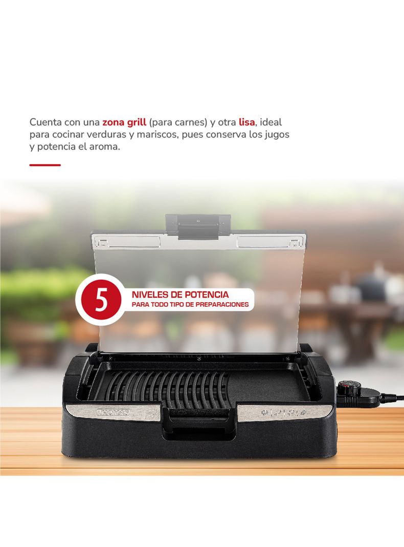 Parrillera Eléctrica 1500W TH-224 Negro-5