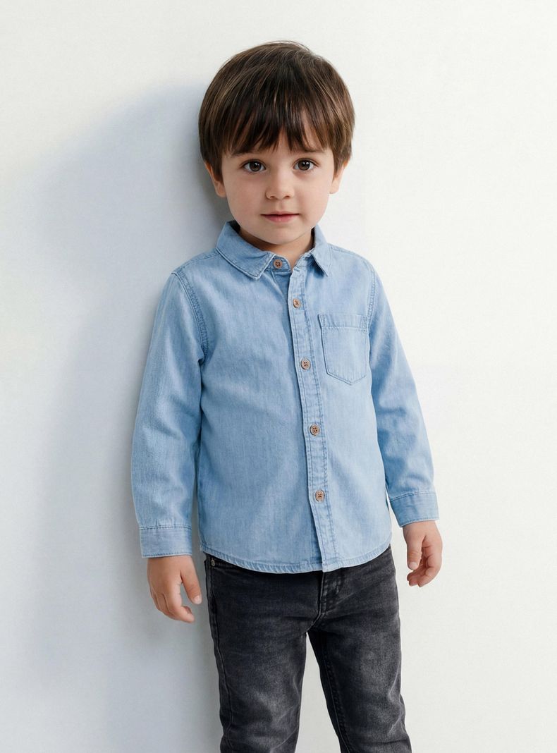 Camisa Clásica Denim Claro