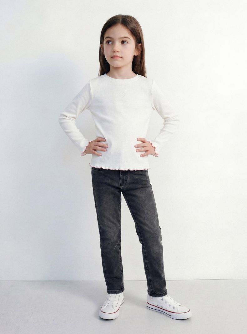 Jeans Regular Fit Medio Elasticado Niña