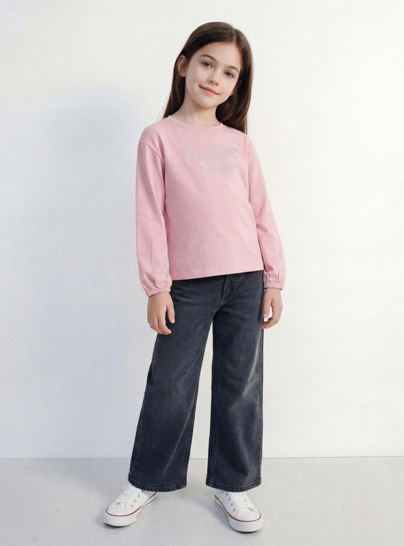 Jeans Wide Leg Medio Elasticado