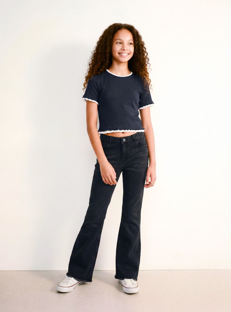 Jeans Flare 5 Bolsillos Niña