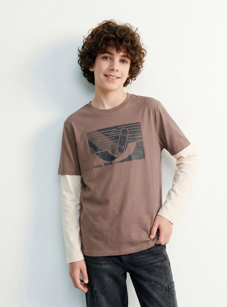 MELT POLERA DOBLE MANGA CON FOCAL PRINT NIÑO