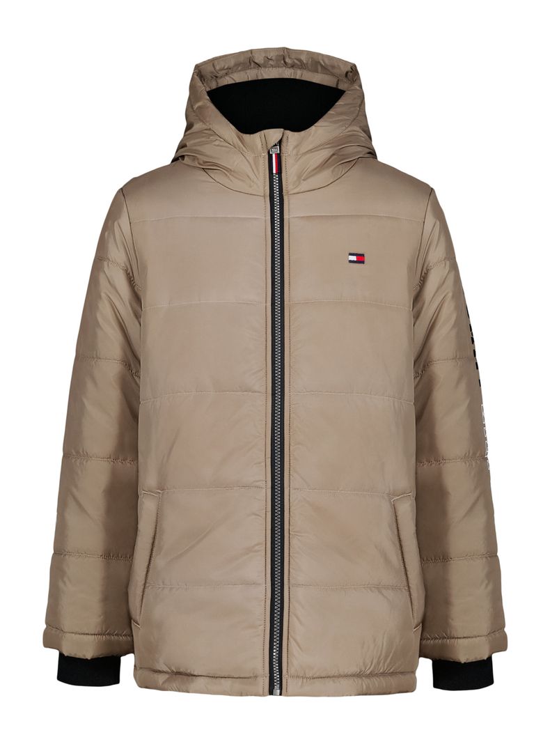 Parka con Logo en Manga Bicolor