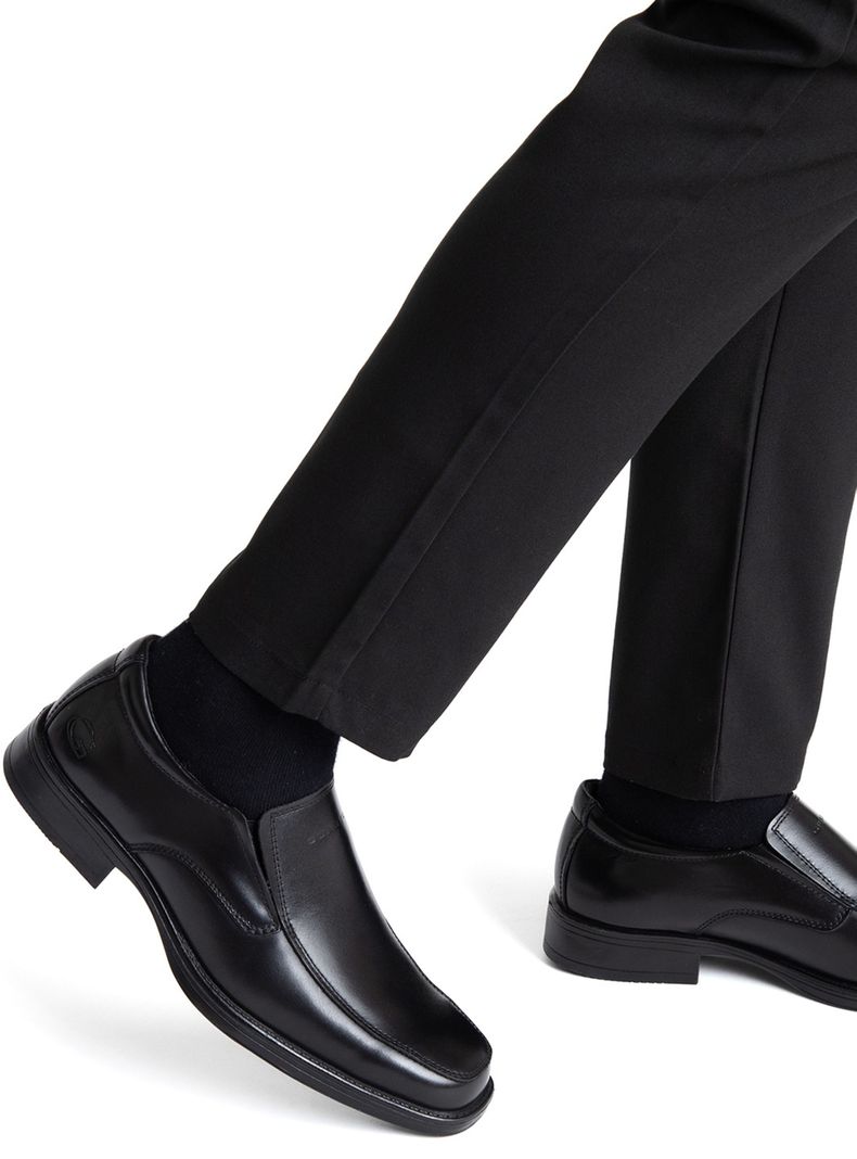 Zapato Formal Liso Genoa 36099 Cuero Hombre Negro 39