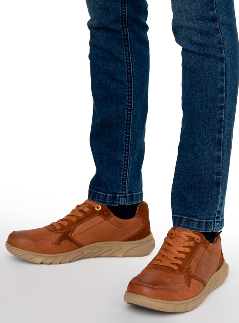 Zapato Casual Mumbai 36193 Cuero Hombre Cafe 39