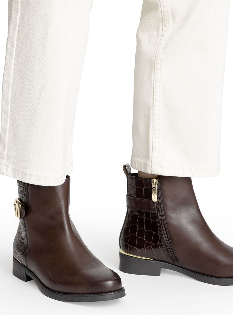 Botin Cuero Hortencia 660826 Mujer Cafe Oscuro 35