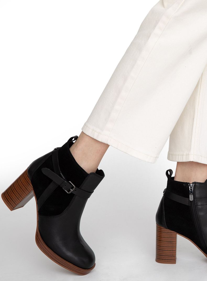 Botin Juana 660850 Cuero Mujer Negro 35
