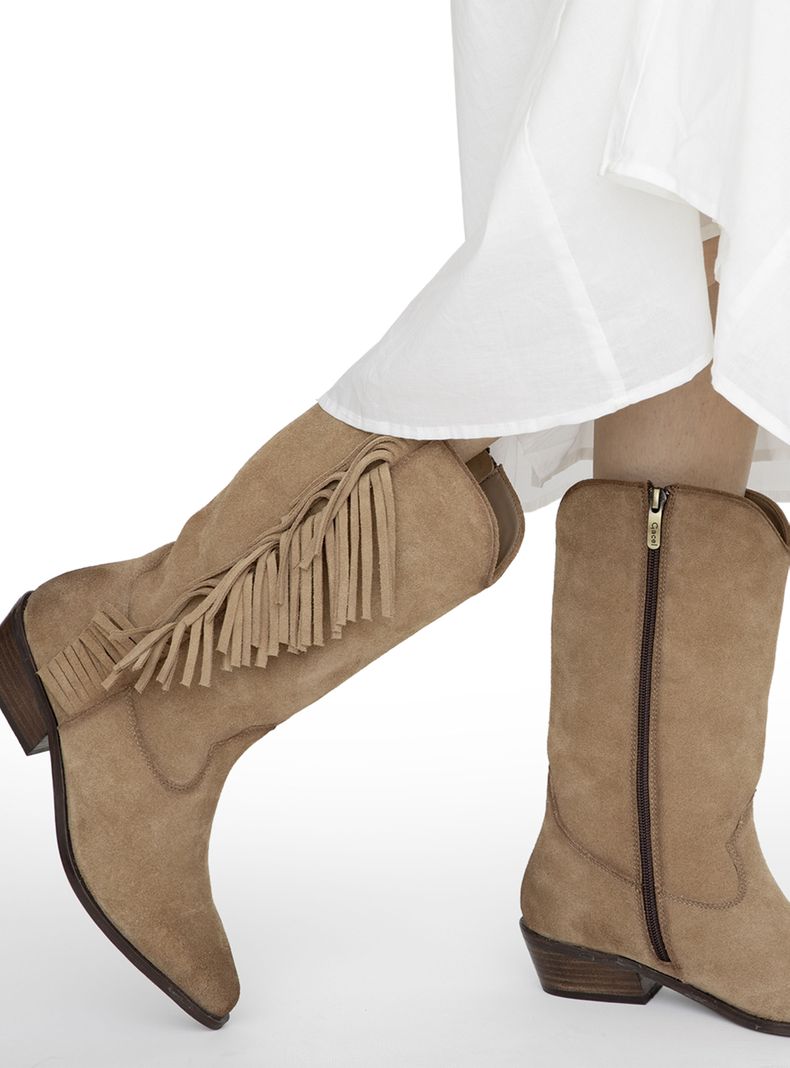 Bota Wyoming Taupe 661055 Cuero Mujer
