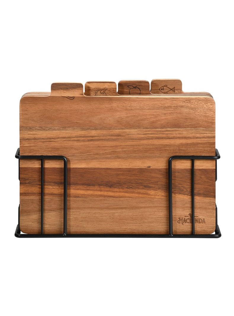 Set Tablas de Cortar Madera con Rack