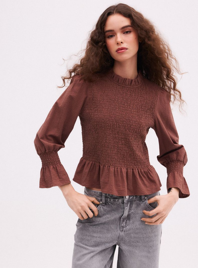 Blusa Panal Cuello Redondo