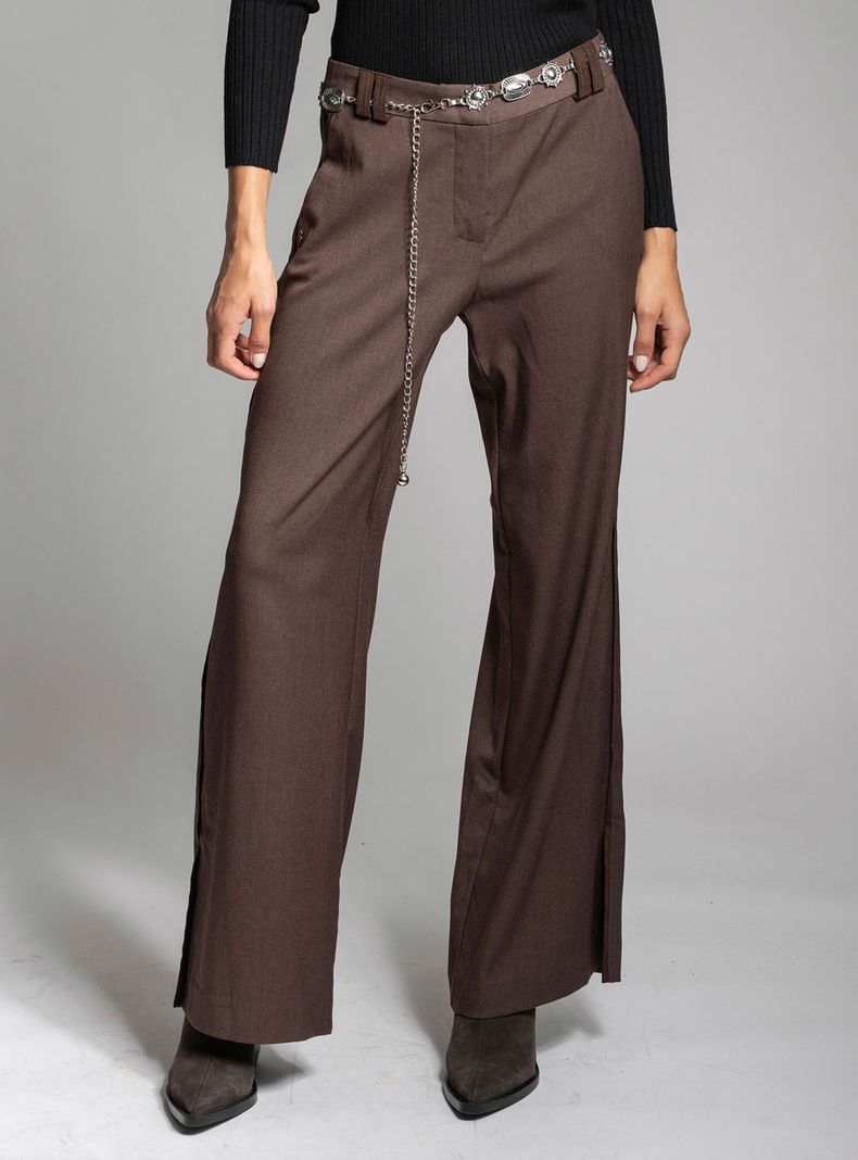 Pantalón con Aplicaciones en Suede