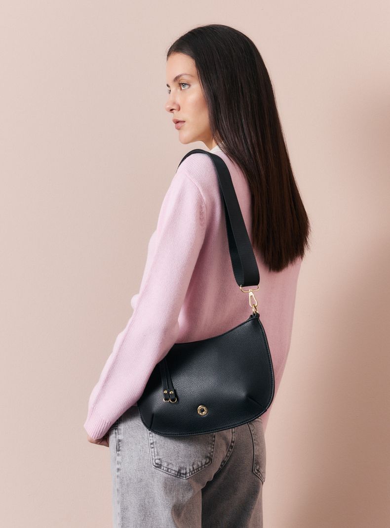 Cartera de Hombro Curva Crossbody Strap Textil