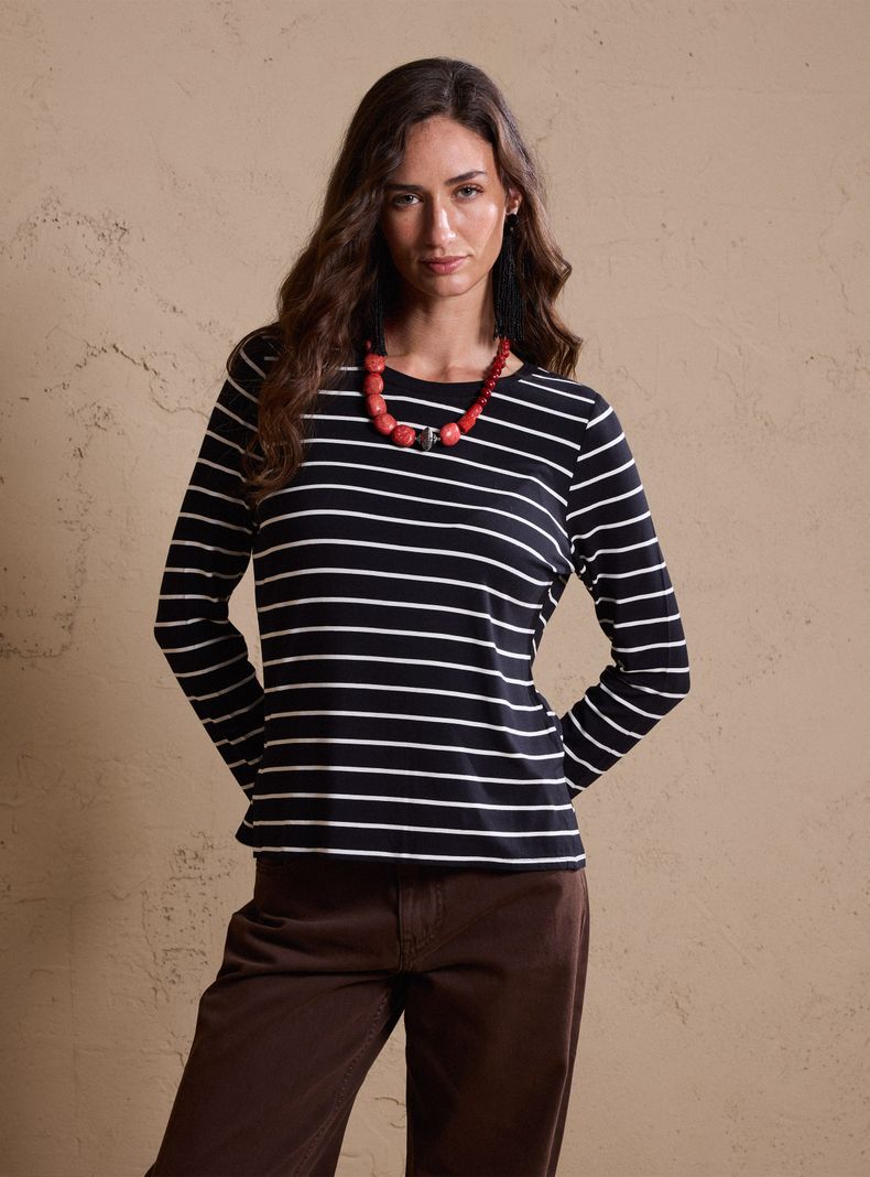 Polera Manga Larga Stripes