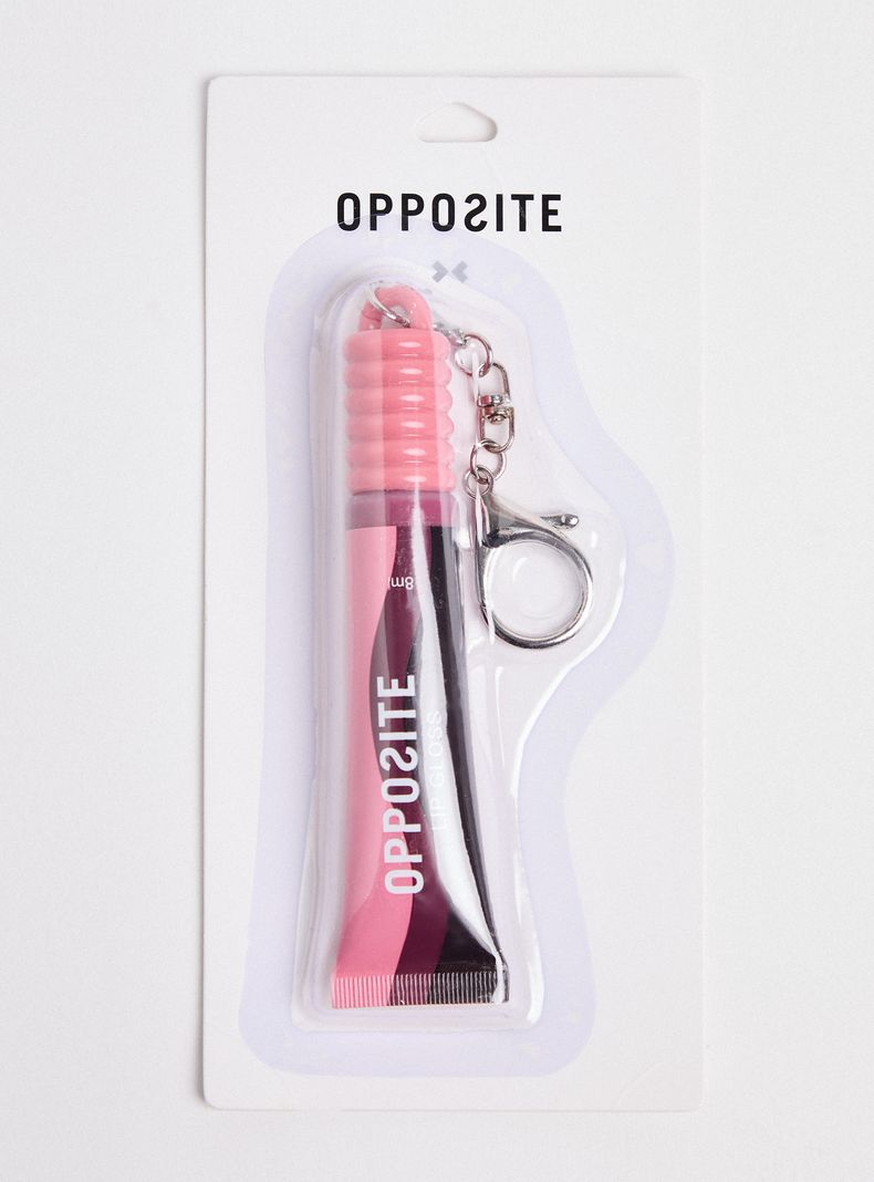 Lip Gloss Rosa con Llavero Integrado