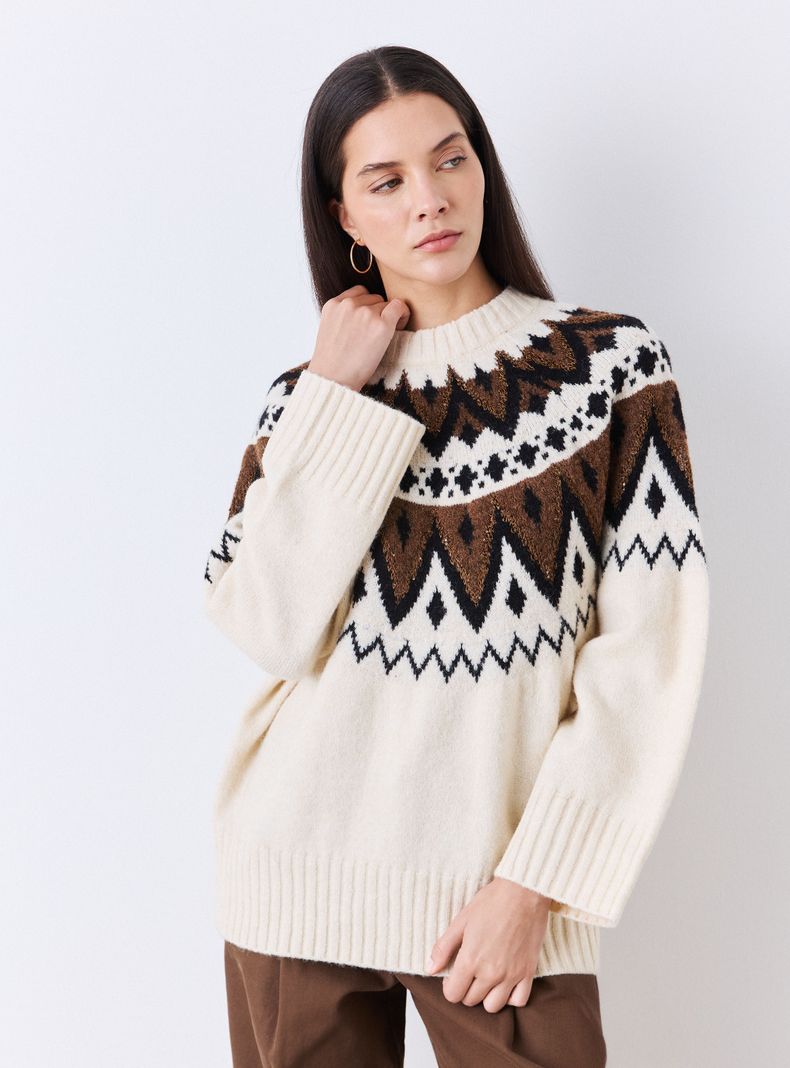 Sweater Diseño Nórdico Fair Isle con Lana