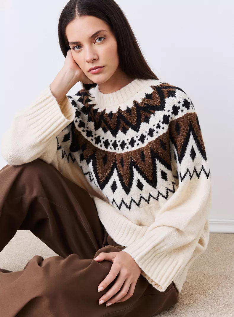 Sweater Diseño Nórdico Fair Isle con Lana Alaniz | Paris.cl