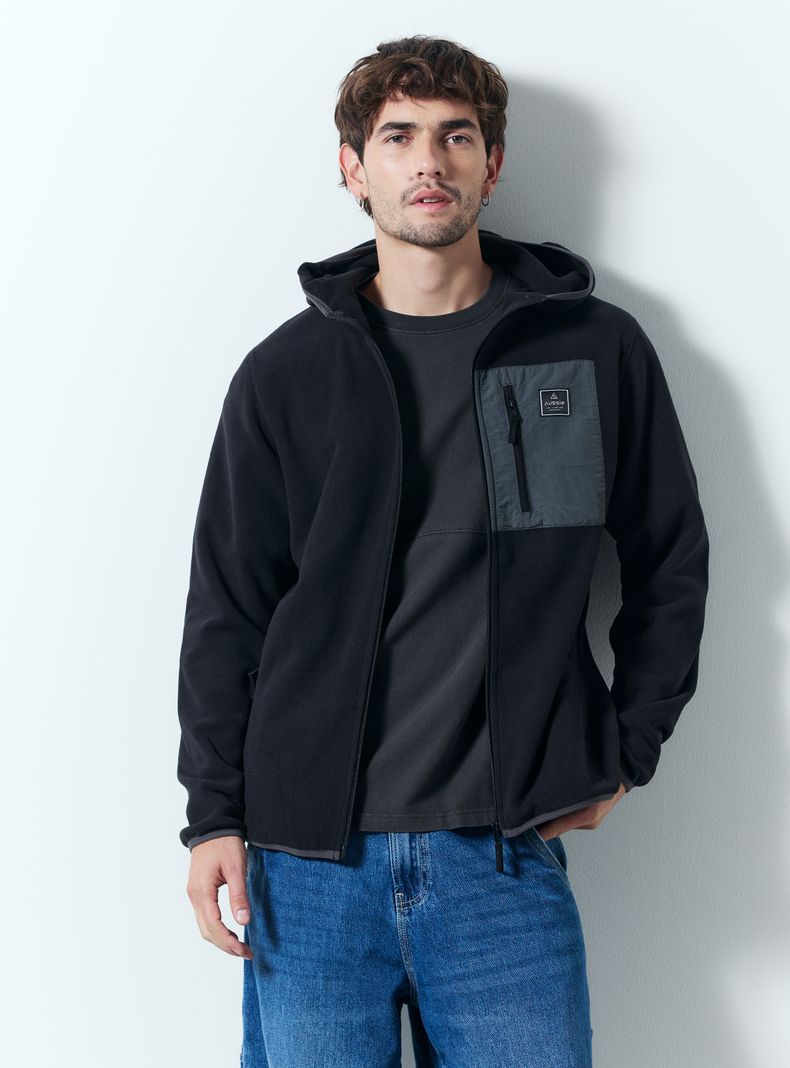 Polar con Gorro Detalle Nailon