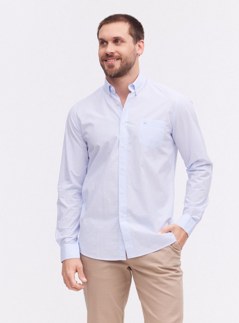 Camisa Manga Larga Poplin Cuadros